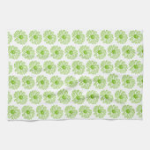 Chartreuse Green Daisy Print, Hippie Flower Print Theedoek (Horizontaal)