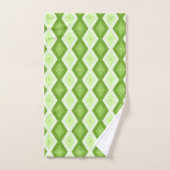 Chartreuse green diamond pattern bad handdoek (Handdoek)