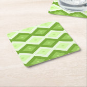 Chartreuse green diamond pattern kartonnen onderzetters (Schuin)