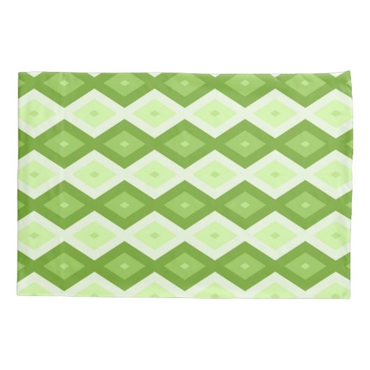 Chartreuse green diamond pattern kussensloop (Achterkant)