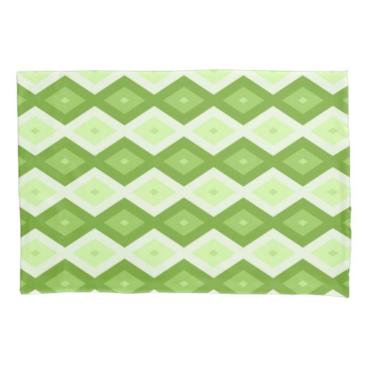 Chartreuse green diamond pattern kussensloop (Voorkant)