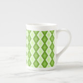 Chartreuse green diamond pattern porselein kop (Rechts)