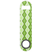 Chartreuse green diamond pattern speed flessenopener (Voorkant)