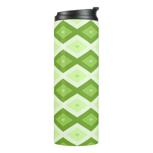 Chartreuse green diamond pattern thermosbeker (Gedraaid links)
