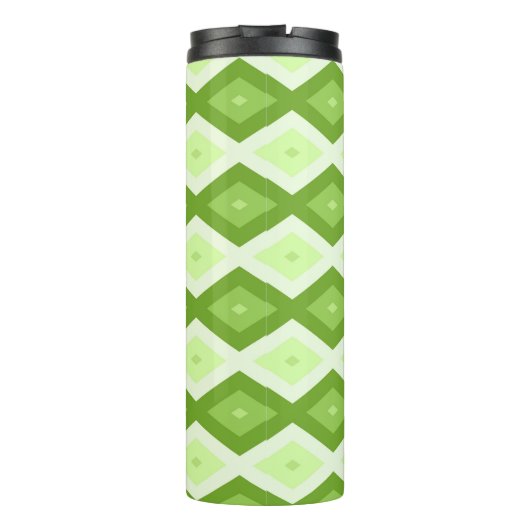 Chartreuse green diamond pattern thermosbeker (Achterkant)