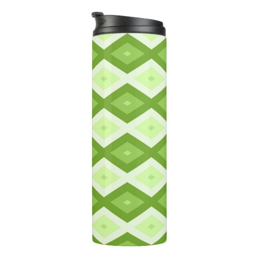 Chartreuse green diamond pattern thermosbeker (Geroteerd rechts)