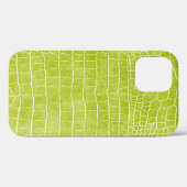 Chartreuse Green Faux Crocodile Leather Case-Mate iPhone Case (Achterkant (horizontaal))