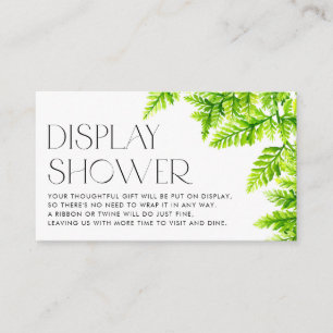 Chartreuse Green Fern Leaves Display Shower Informatiekaartje