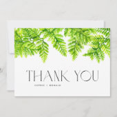 Chartreuse Green Fern verlaat bruiloft Garland Bedankkaart (Voorkant)