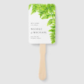 Chartreuse Green Fern verlaat bruiloft in Woodland Handwaaier (Voorkant)