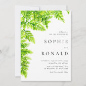 Chartreuse Green Fern verlaat bruiloft in Woodland Kaart (Voorkant)
