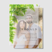 Chartreuse Green Fern verlaat bruiloft in Woodland Vellum Uitnodigingen (Offset (Koppel))