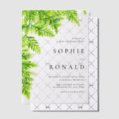 Chartreuse Green Fern verlaat bruiloft in Woodland Vellum Uitnodigingen (Offset (Uitnodiging))