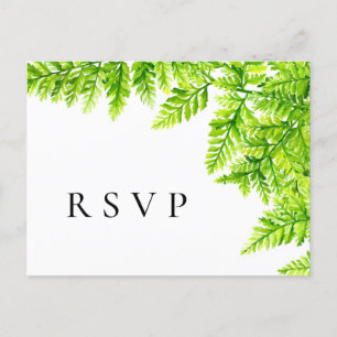 Chartreuse Green Fern verlaat bruiloft RSVP Briefkaart