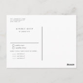 Chartreuse Green Fern verlaat bruiloft RSVP Briefkaart (Achterkant)