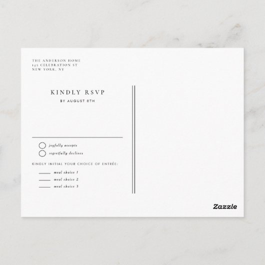 Chartreuse Green Fern verlaat bruiloft RSVP Briefkaart (Achterkant)