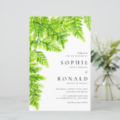 Chartreuse Green Fern verlaat bruiloft uitnodiging (Staand voorkant)