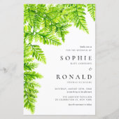 Chartreuse Green Fern verlaat bruiloft uitnodiging (Voorkant)