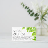 Chartreuse Green Ferns Baby shower Boek aanvraag Informatiekaartje (Staand voorkant)