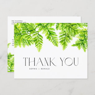 Chartreuse Green Ferns bruiloft Bedankt Briefkaart
