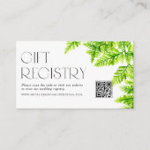 Chartreuse Green Ferns QR Code Trouwregister Informatiekaartje (Voorkant)
