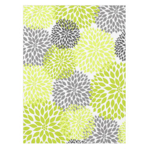Chartreuse Green Gray Dahlia florale kunst Tafelkleed