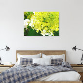 Chartreuse Green, Limelight Hydrangea Canvas Afdruk (Insitu (Slaapkamer))