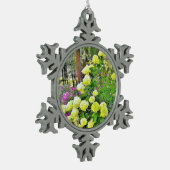 Chartreuse Green Limelight Hydrangea Garden Tin Sneeuwvlok Ornament (Links)