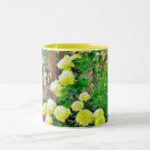 Chartreuse Green Limelight Hydrangea Garden Tweekleurige Koffiemok (Center)