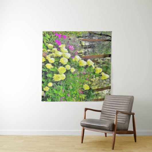 Chartreuse Green Limelight Hydrangea Garden Wandkleed (In Situ (horizontaal))