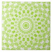 Chartreuse Green Mandala Pattern Tegeltje (Voorkant)