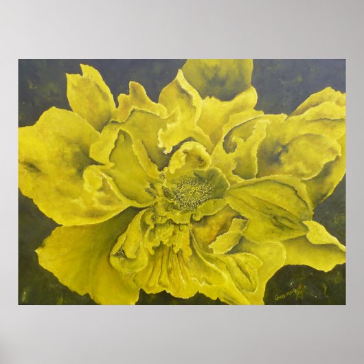 Chartreuse Green Peony Poster (Voorkant)