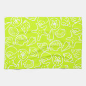 Chartreuse Green Seashell Kitchen Towel Theedoek (Horizontaal)