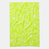 Chartreuse Green Seashell Kitchen Towel Theedoek (Verticaal)