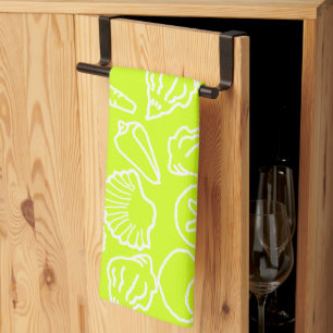 Chartreuse Green Seashell Kitchen Towel Theedoek