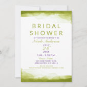 Chartreuse Green Waterverf Chic Vrijgezellenfeest Kaart (Voorkant)