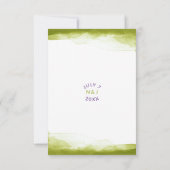 Chartreuse Green Waterverf Modern Wedding RSVP (Achterkant)