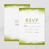 Chartreuse Green Waterverf Modern Wedding RSVP Kaartje (Voorkant / Achterkant)