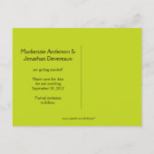 Chartreuse Grijze Bloemen Wervelingen Bewaar de da Aankondigingskaart (Achterkant)