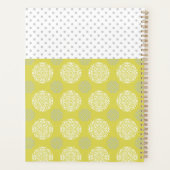 Chartreuse Grijze Stippen Trendy Monogram Planner (Achterkant)