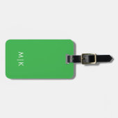 Chartreuse Groen en Wit | Modern monogram Bagagelabel (Voorkant horizontaal)