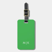 Chartreuse Groen en Wit | Modern monogram Bagagelabel (Voorkant verticaal)