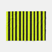 Chartreuse Groen en Zwarte Strepen Fleece Deken (Voorkant (Horizontaal))