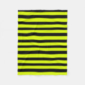 Chartreuse Groen en Zwarte Strepen Fleece Deken (Voorkant)