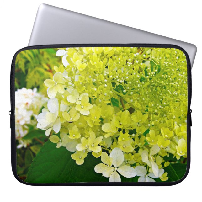 Chartreuse Groen, Limelight Hydrangea, Laptop Sleeve (Voorkant)