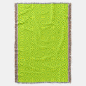 Chartreuse groen retro abstract geometrisch patroo deken (Voorkant Verticaal)