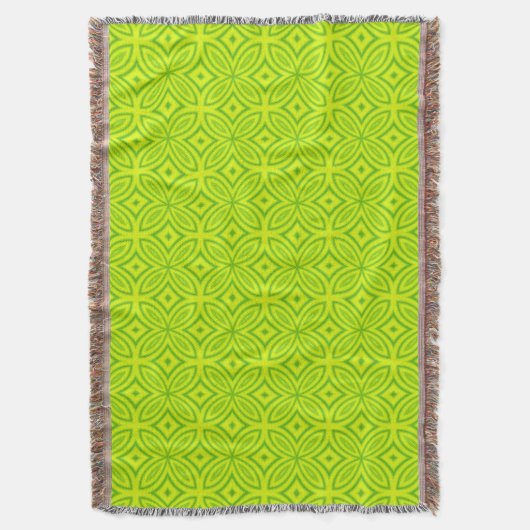 Chartreuse groen retro abstract geometrisch patroo deken (Voorkant Verticaal)