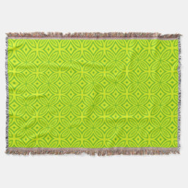 Chartreuse groen retro abstract geometrisch patroo deken