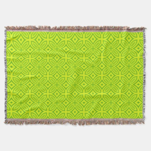 Chartreuse groen retro abstract geometrisch patroo deken (Voorkant)