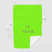 Chartreuse groen - voeg monogram en noem golfhandd golfhanddoek (Insitu)